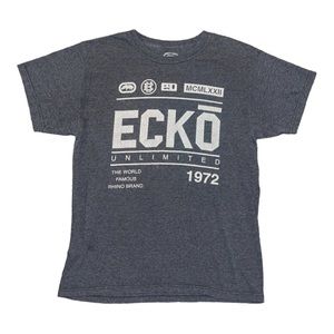 y2k ecko unltd gray short sleeve oversized crewneck shirt